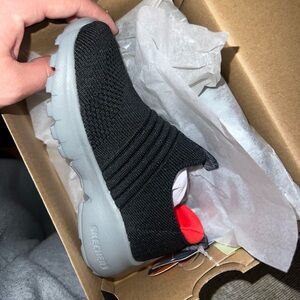 Skechers kids Black and Gray Slip-On Sneakers